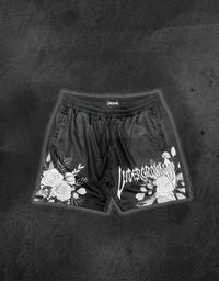 BLACK FLOWERS SHORTS