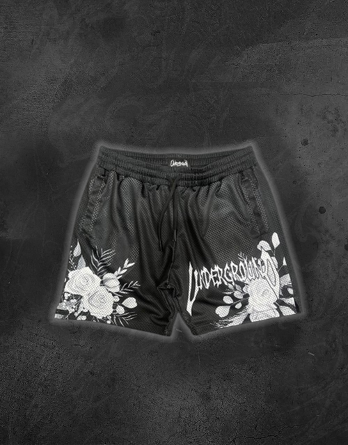 BLACK FLOWERS SHORTS