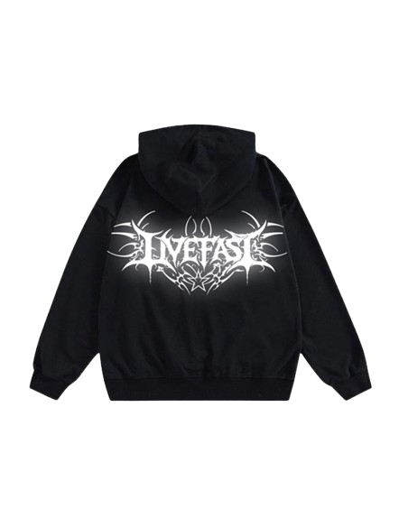 REFLECTIVE "LIVEFAST" HOODIE