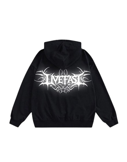 REFLECTIVE "LIVEFAST" HOODIE