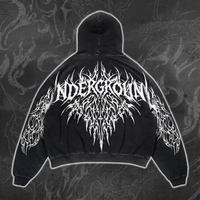BLACK "UNDERGROUND" REFLECTIVE HOODIE